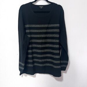 J.Jill Black Long Sleeve Top/crew neck sweater 2X